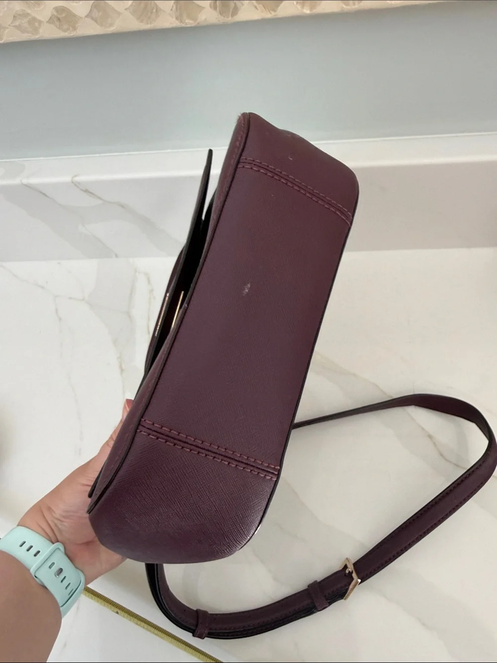 kate spade Plum Saffiano Crossbody with Gold Hardware